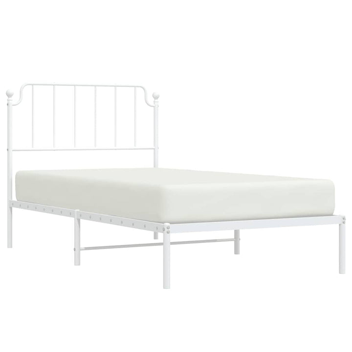 sengeramme med sengegavl 100x190 cm metal hvid