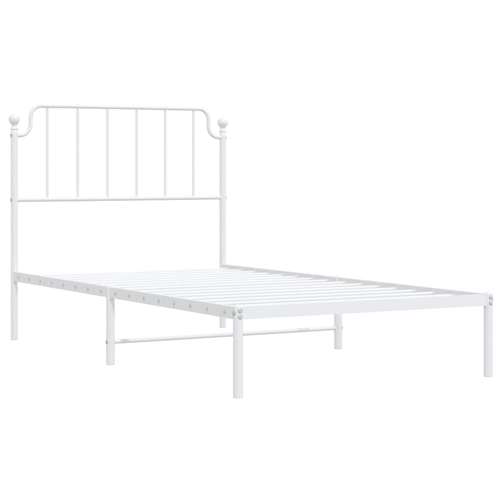 sengeramme med sengegavl 100x190 cm metal hvid