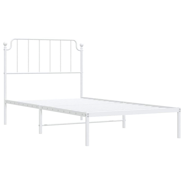 sengeramme med sengegavl 100x190 cm metal hvid