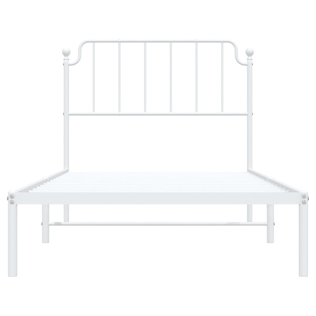 sengeramme med sengegavl 100x190 cm metal hvid