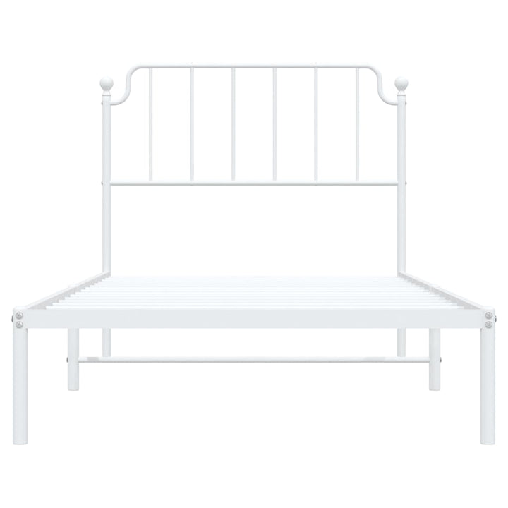 sengeramme med sengegavl 100x190 cm metal hvid