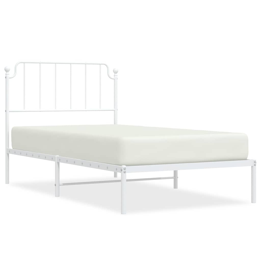 sengeramme med sengegavl 100x200 cm metal hvid