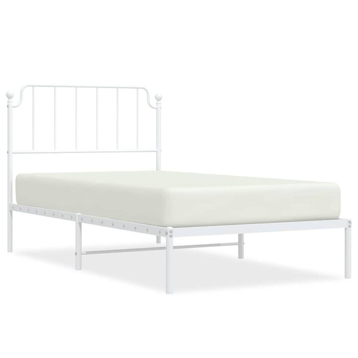 sengeramme med sengegavl 100x200 cm metal hvid