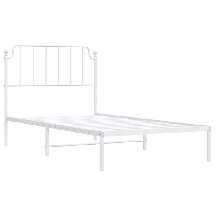 sengeramme med sengegavl 100x200 cm metal hvid