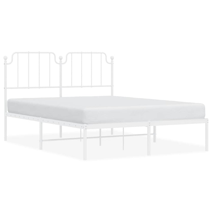 sengeramme med sengegavl 135x190 cm metal hvid