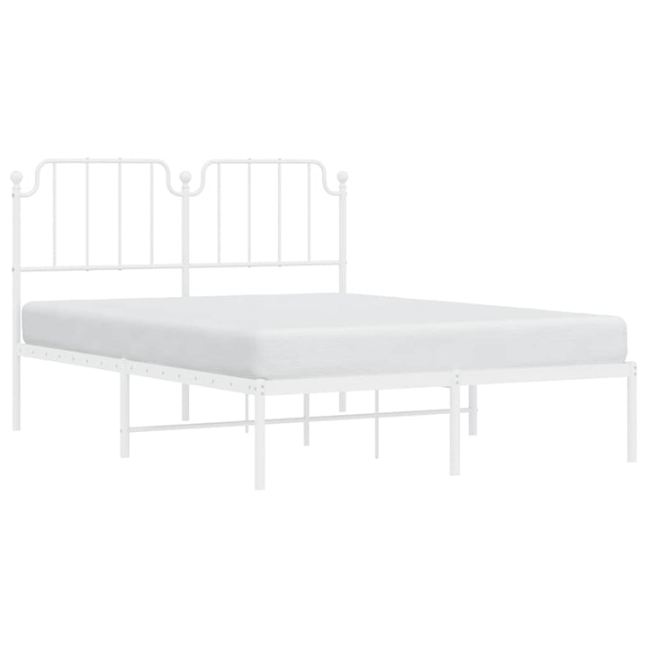 sengeramme med sengegavl 135x190 cm metal hvid