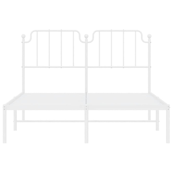 sengeramme med sengegavl 135x190 cm metal hvid
