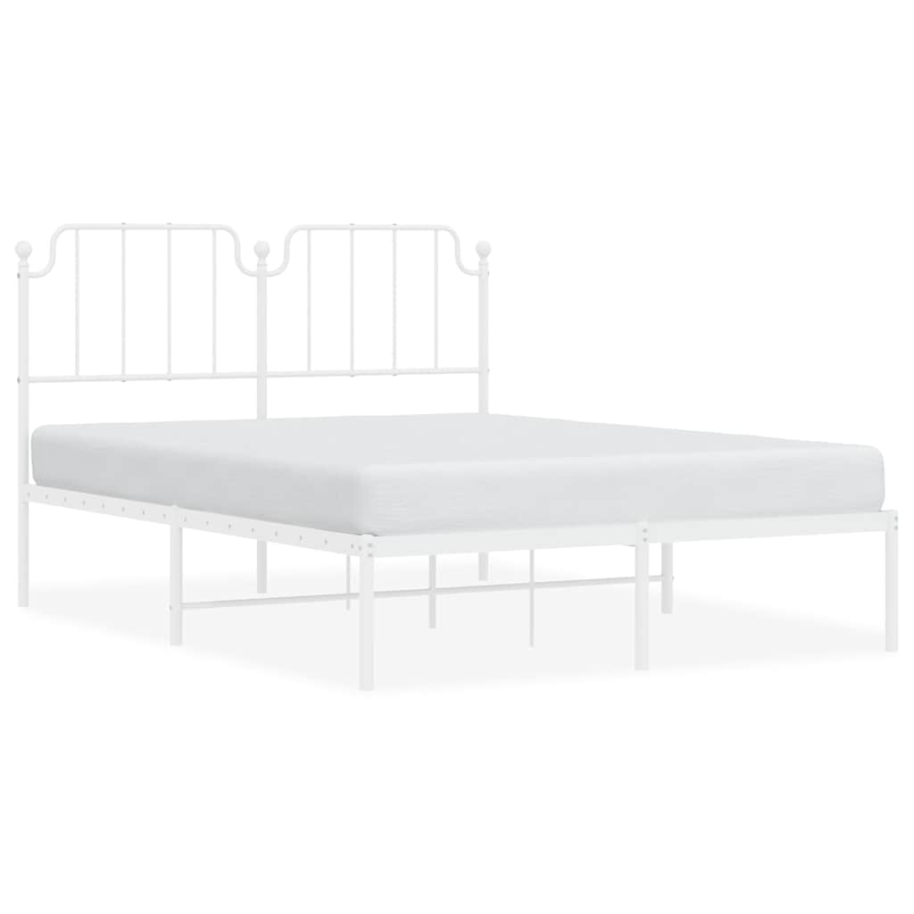 sengeramme med sengegavl 150x200 cm metal hvid