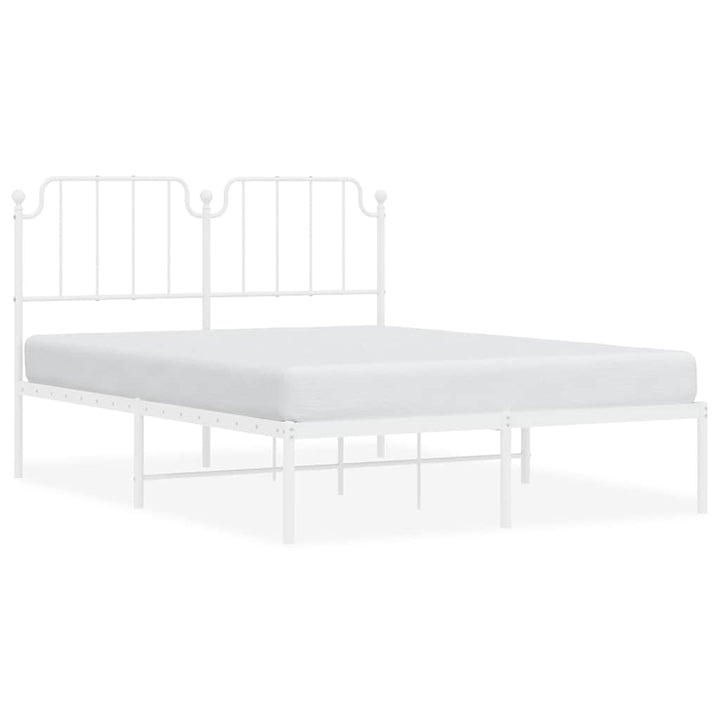sengeramme med sengegavl 150x200 cm metal hvid