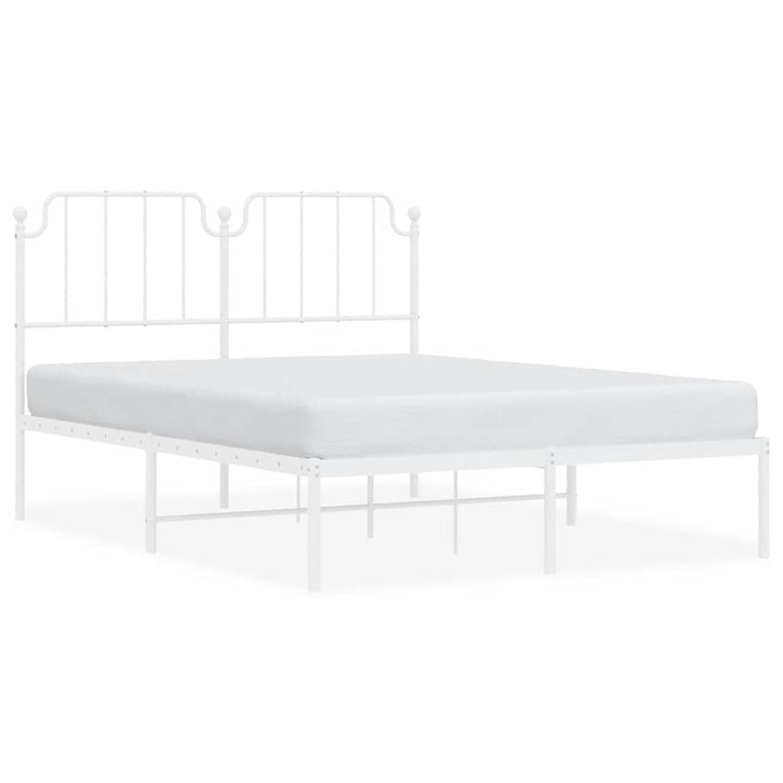 sengeramme med sengegavl 150x200 cm metal hvid
