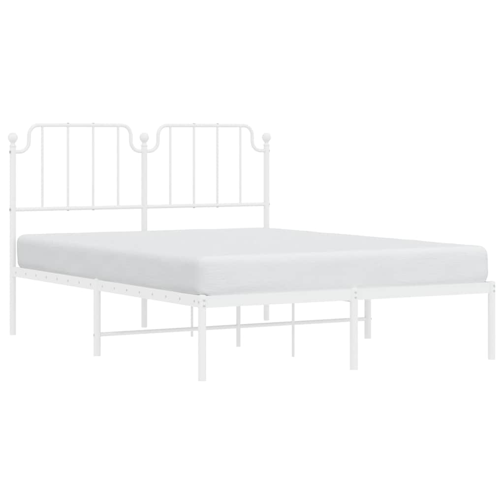 sengeramme med sengegavl 150x200 cm metal hvid