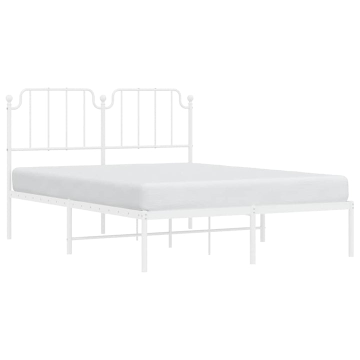 sengeramme med sengegavl 150x200 cm metal hvid