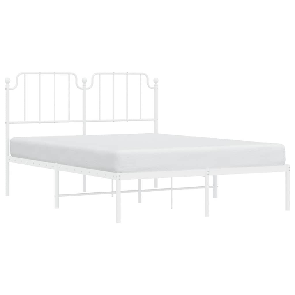 sengeramme med sengegavl 150x200 cm metal hvid