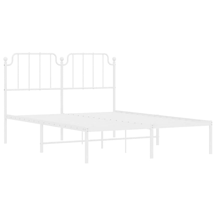 sengeramme med sengegavl 150x200 cm metal hvid