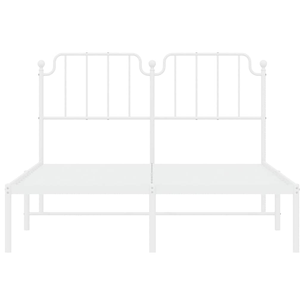 sengeramme med sengegavl 150x200 cm metal hvid