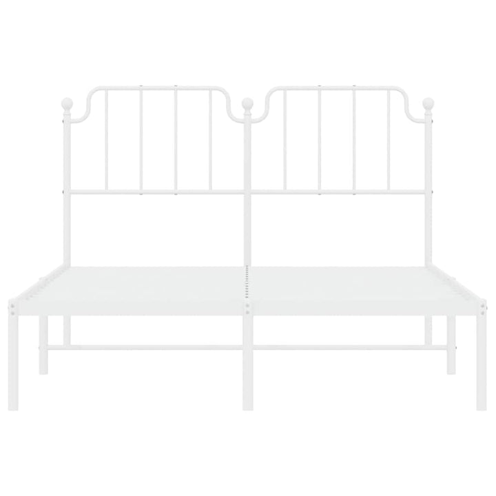 sengeramme med sengegavl 150x200 cm metal hvid