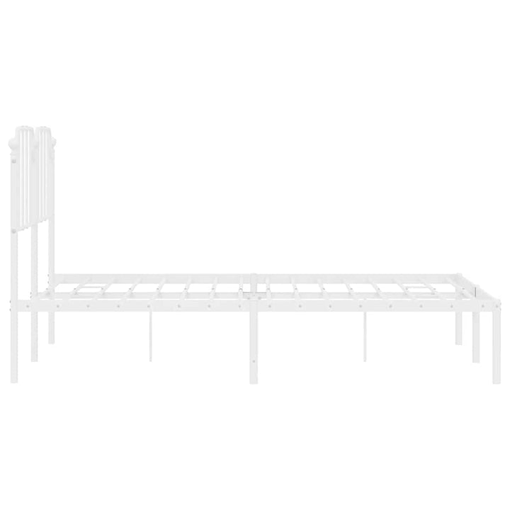 sengeramme med sengegavl 150x200 cm metal hvid