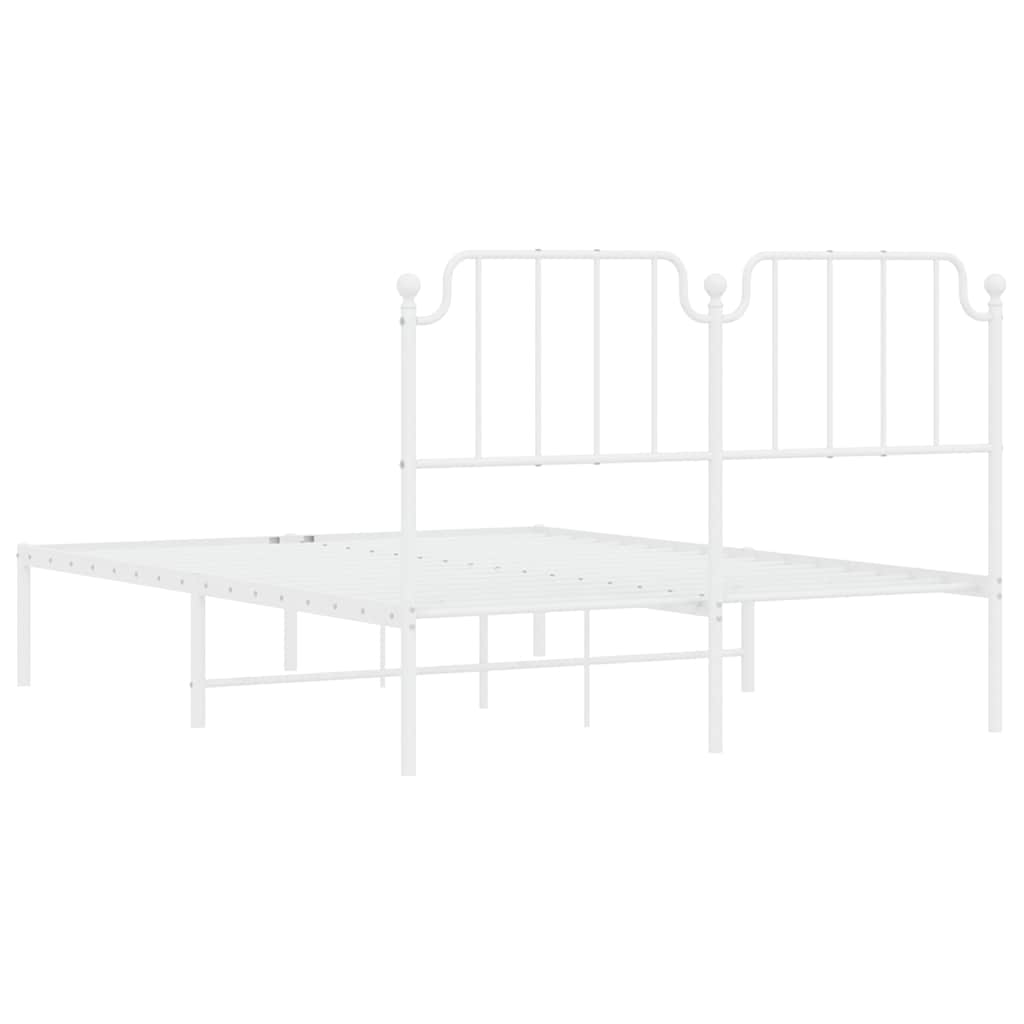 sengeramme med sengegavl 150x200 cm metal hvid