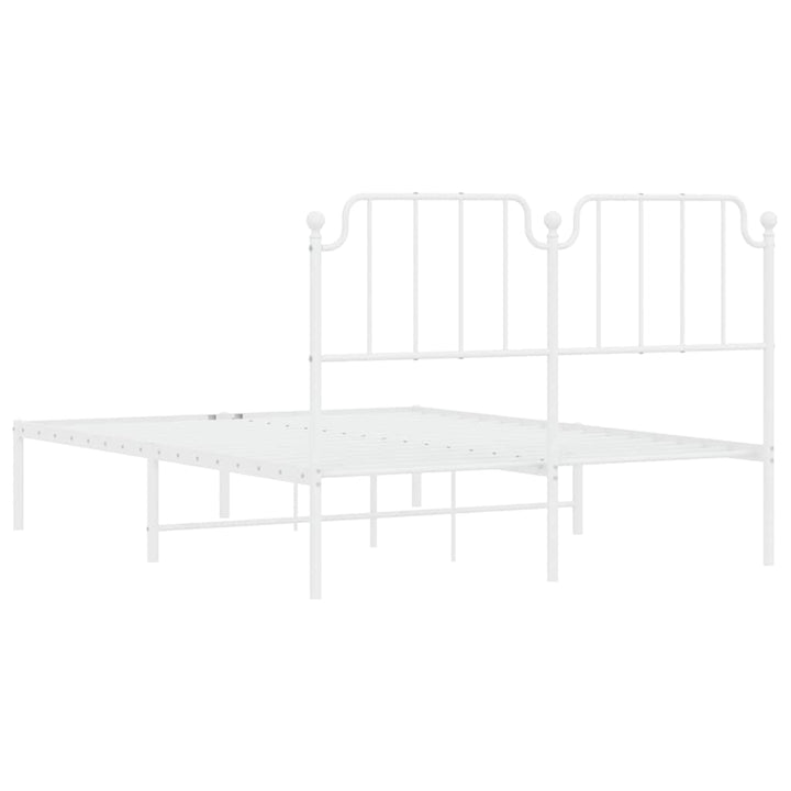 sengeramme med sengegavl 150x200 cm metal hvid