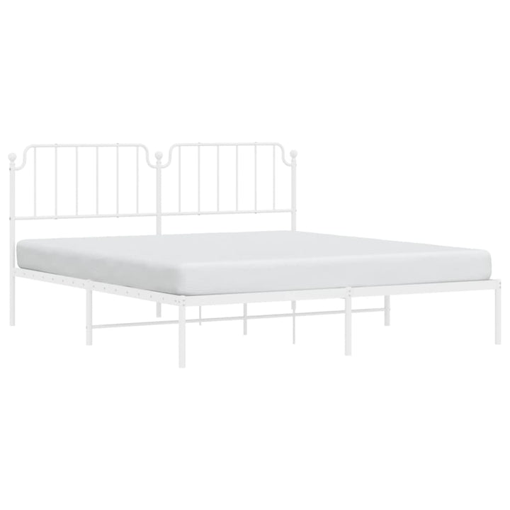 sengeramme med sengegavl 160x200 cm metal hvid
