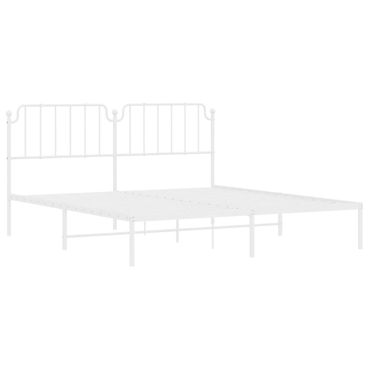 sengeramme med sengegavl 160x200 cm metal hvid