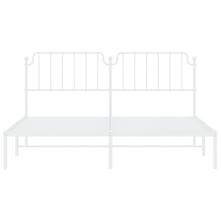 sengeramme med sengegavl 160x200 cm metal hvid