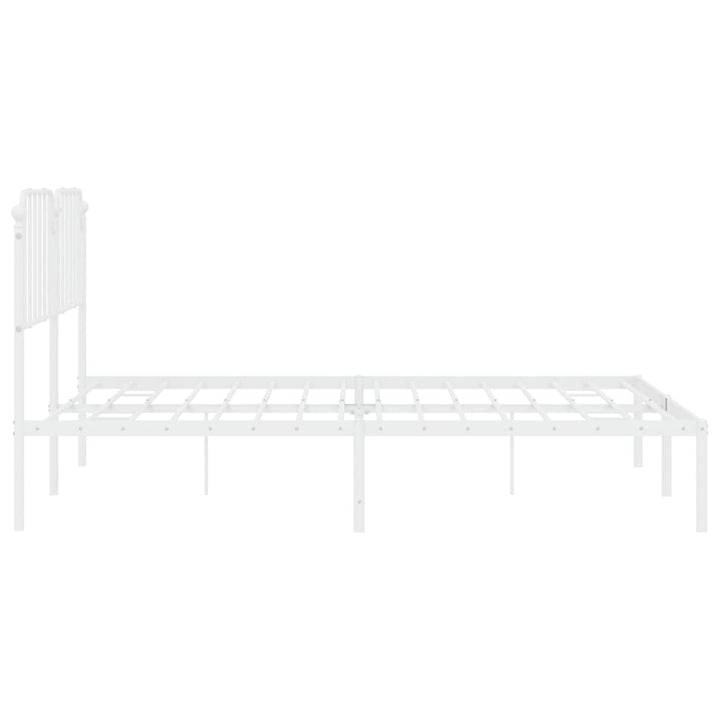 sengeramme med sengegavl 160x200 cm metal hvid