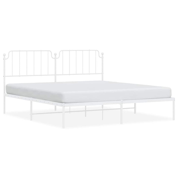sengeramme med sengegavl 183x213 cm metal hvid