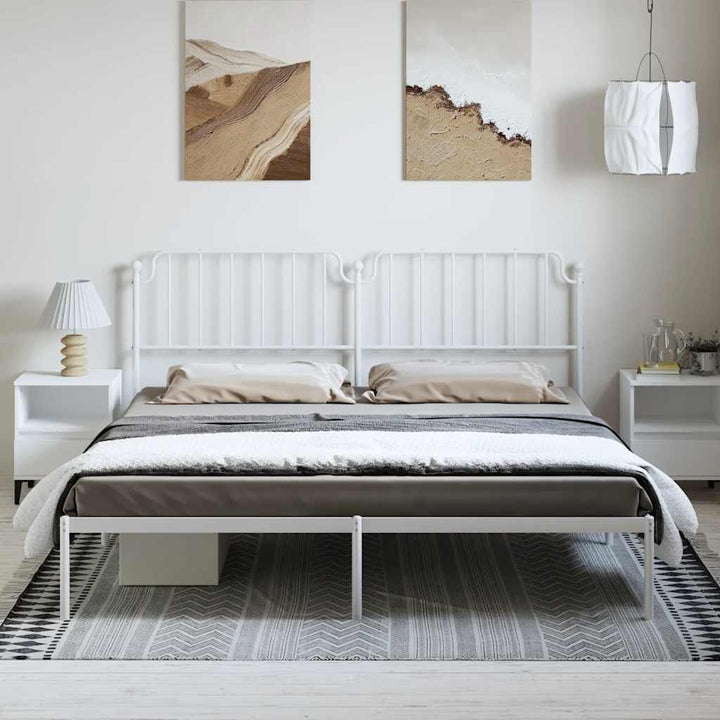 sengeramme med sengegavl 183x213 cm metal hvid