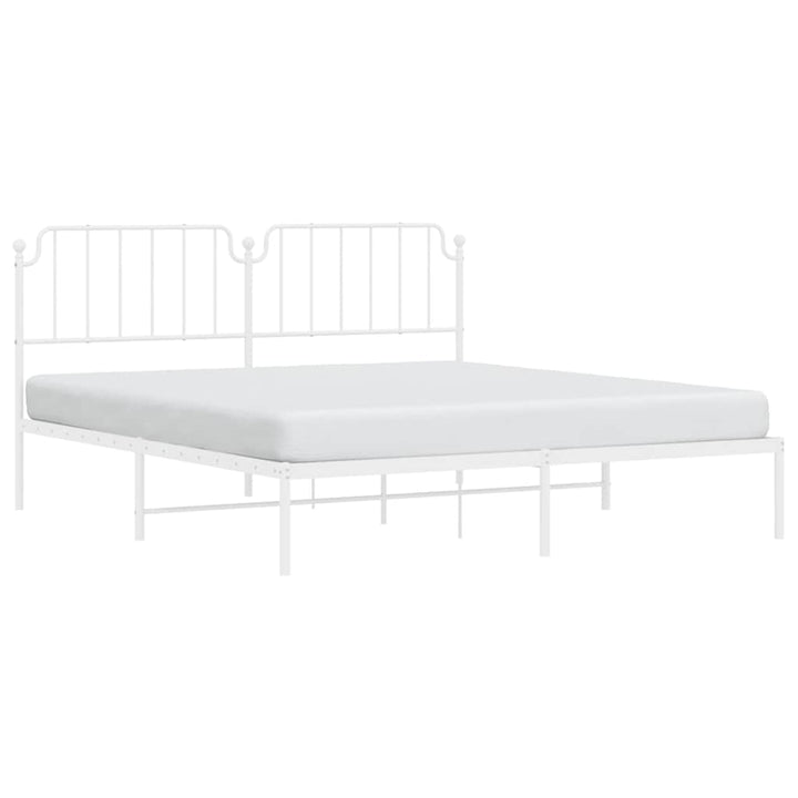 sengeramme med sengegavl 183x213 cm metal hvid