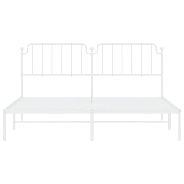 sengeramme med sengegavl 183x213 cm metal hvid