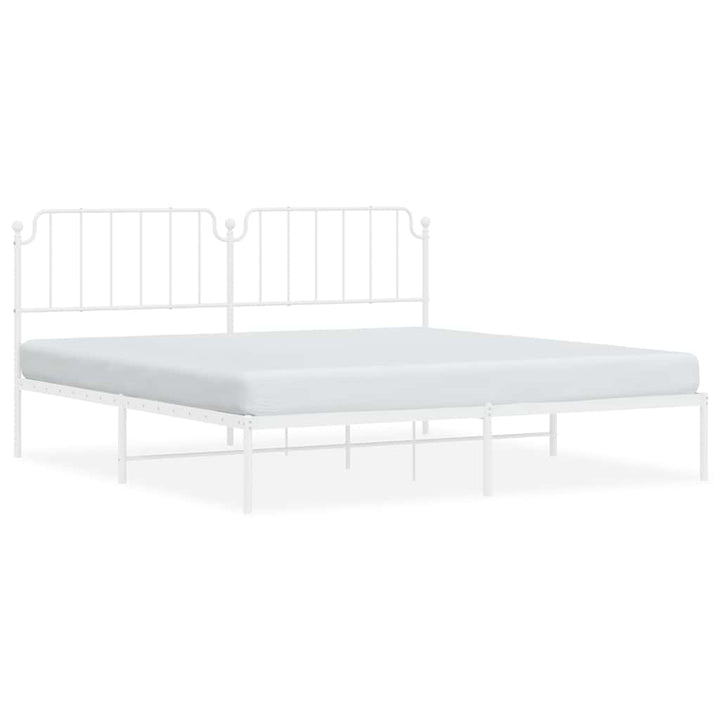 sengeramme med sengegavl 193x203 cm metal hvid
