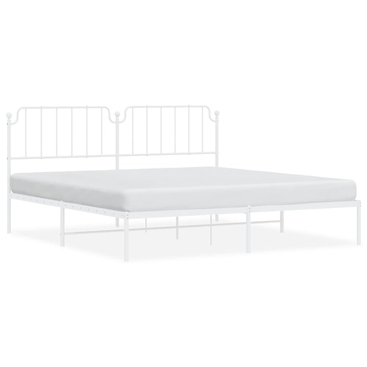 sengeramme med sengegavl 200x200 cm metal hvid