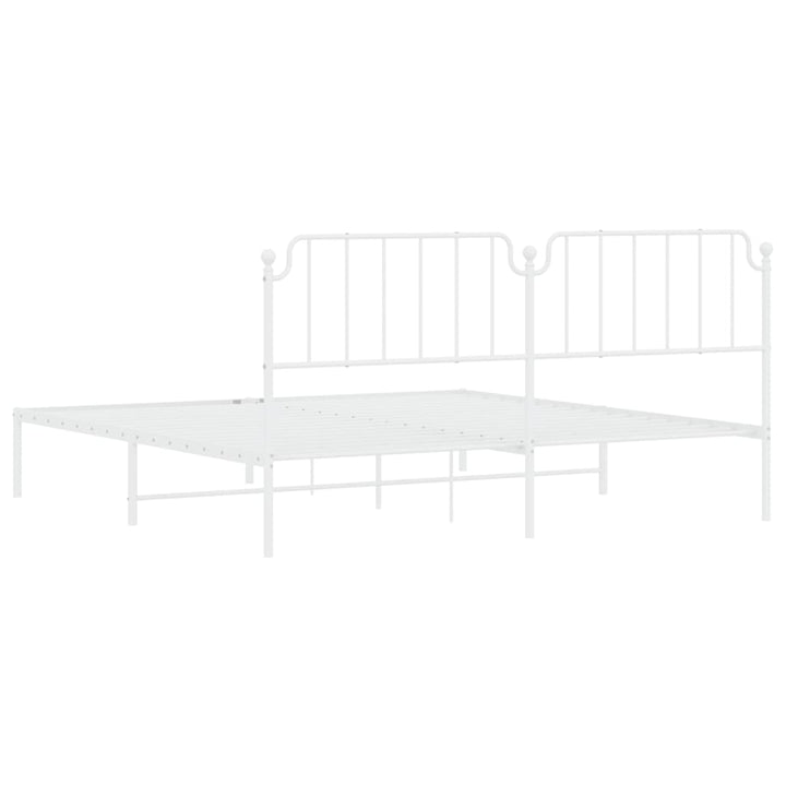 sengeramme med sengegavl 200x200 cm metal hvid