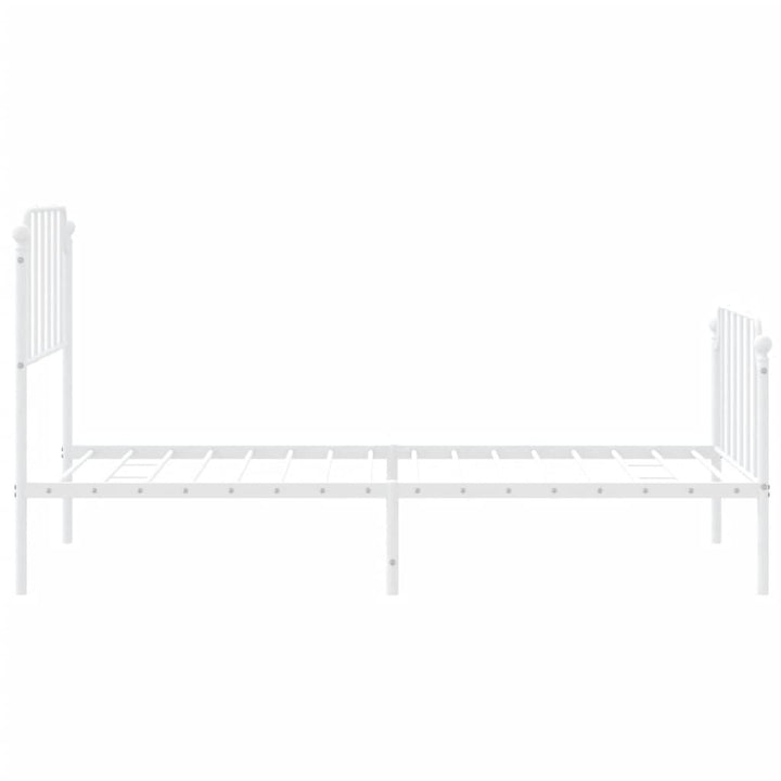 sengeramme med sengegavl og fodgærde 90x200 cm metal hvid
