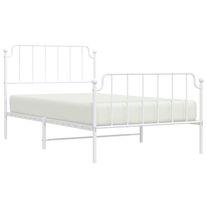 sengeramme med sengegavl og fodgærde 107x203 cm metal hvid