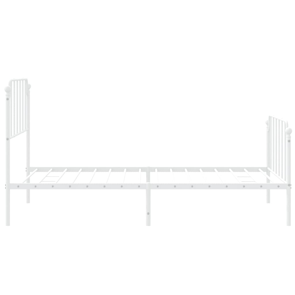 sengeramme med sengegavl og fodgærde 107x203 cm metal hvid