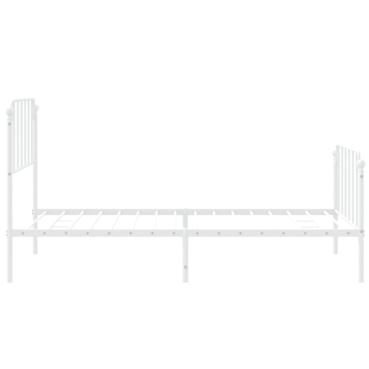 sengeramme med sengegavl og fodgærde 107x203 cm metal hvid