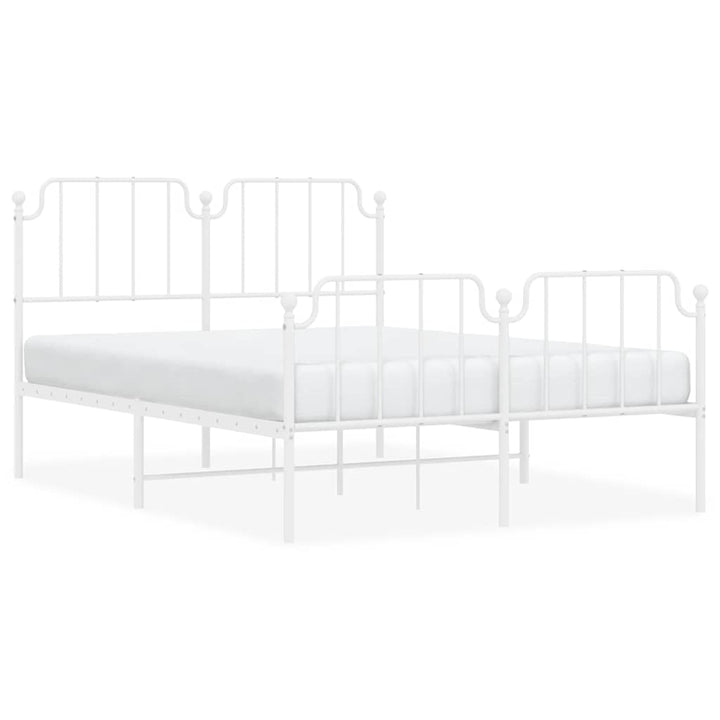 sengeramme med sengegavl og fodgærde 150x200 cm metal hvid