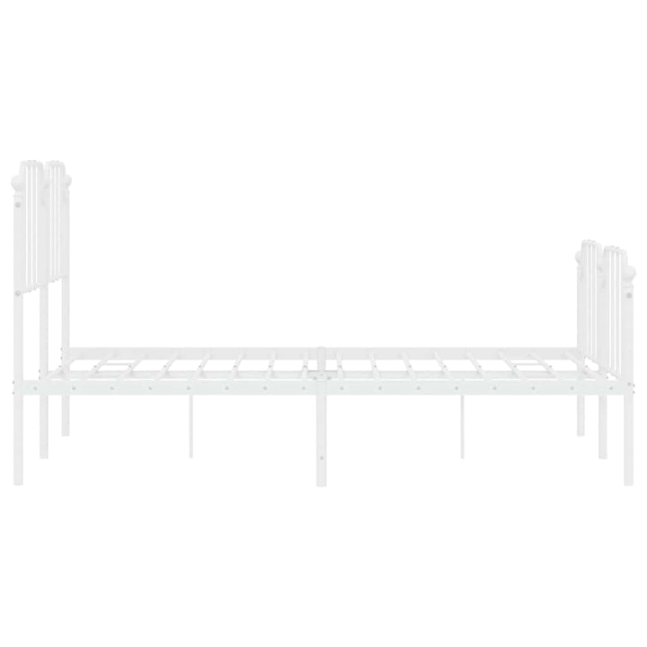 sengeramme med sengegavl og fodgærde 150x200 cm metal hvid