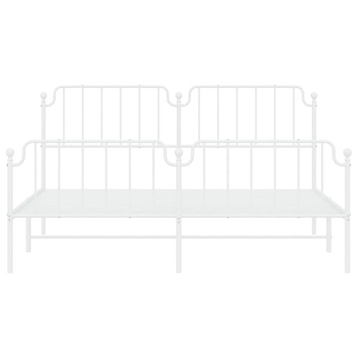 sengeramme med sengegavl og fodgærde 183x213 cm metal hvid