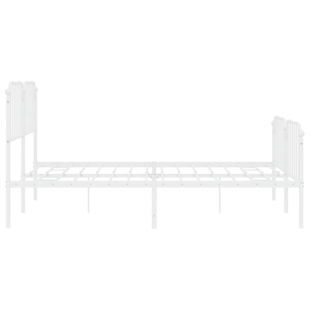 sengeramme med sengegavl og fodgærde 183x213 cm metal hvid
