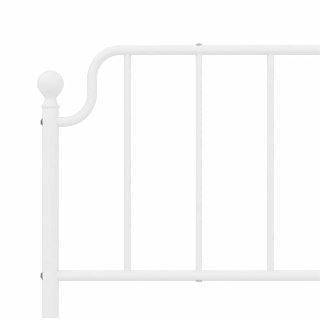 sengeramme med sengegavl og fodgærde 183x213 cm metal hvid