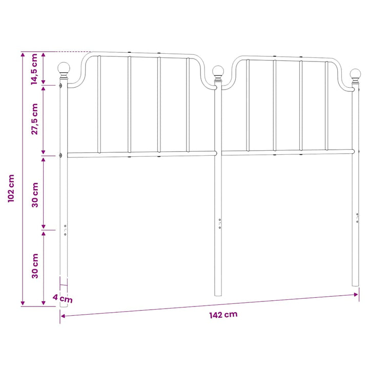 udskiftningsgavl 135 cm metal hvid