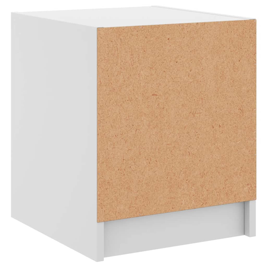 sengeborde 2 stk. med glaslåger 35x37x42 cm hvid