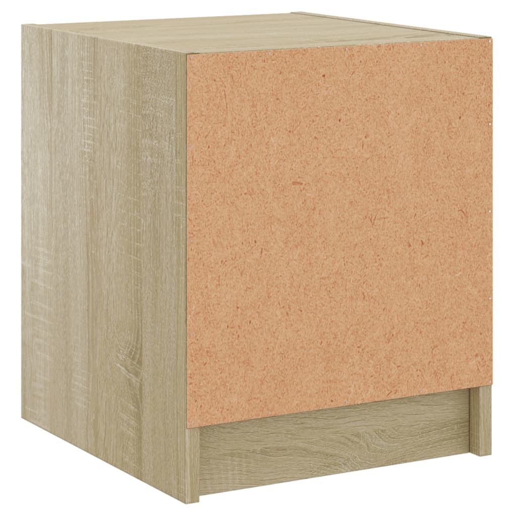 sengeborde med glaslåger 2 stk. 35x37x42 cm grå sonoma-eg