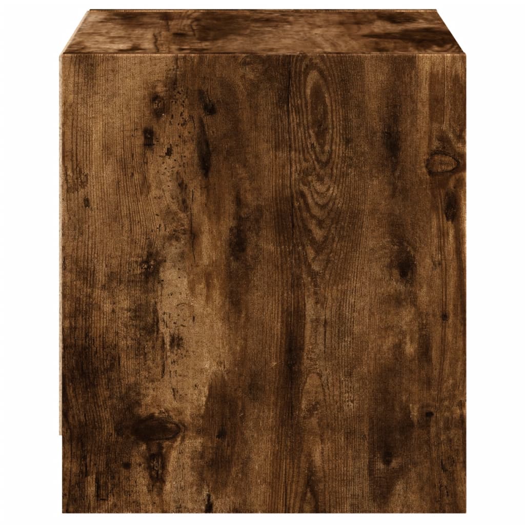 sengeborde 2 stk. med glaslåger 35x37x42 cm røget egetræsfarve