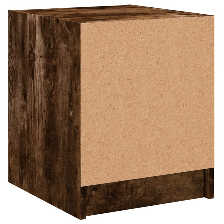 sengeborde 2 stk. med glaslåger 35x37x42 cm røget egetræsfarve