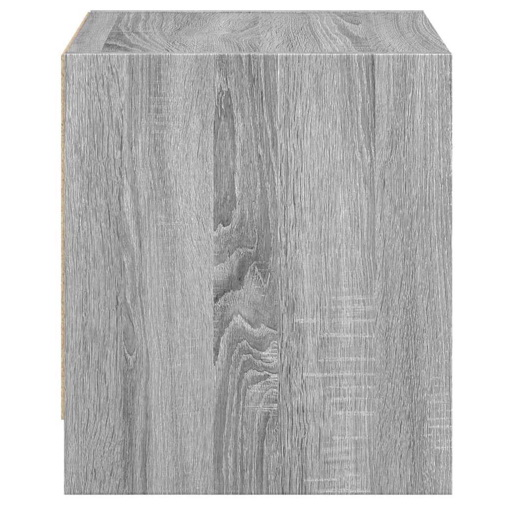 sengeborde med glaslåger 2 stk. 35x37x42 cm grå sonoma-eg