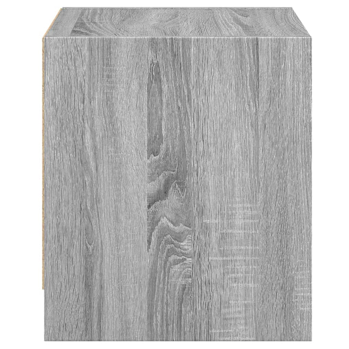 sengeborde med glaslåger 2 stk. 35x37x42 cm grå sonoma-eg